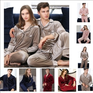 Winter Golden Velvet Pajamas Set